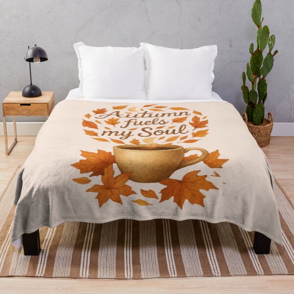 Item preview, Autumn Fuels My Soul - Cozy Autumn Coffee Illustration designed and sold by CaleidoscopioLS.