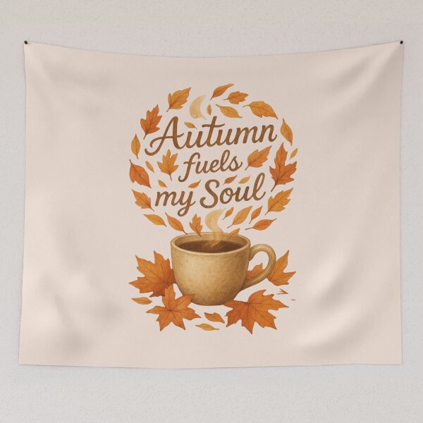 Item preview, Autumn Fuels My Soul - Cozy Autumn Coffee Illustration designed and sold by CaleidoscopioLS.