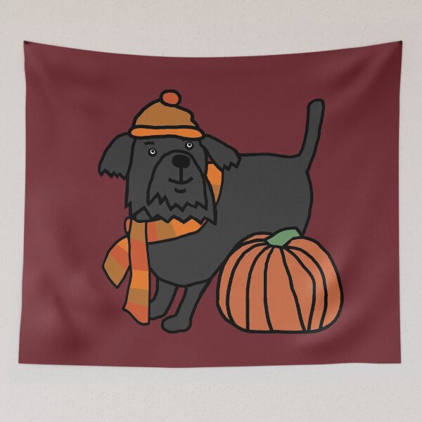 Item preview, Fall Season Cute Dog Scarf Hat Pumpkin designed and sold by ellenhenry.