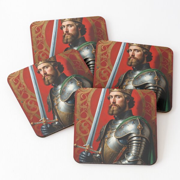 Item preview, Ornate portrait of  King Arthur of Camelot from the Arthurian Legends designed and sold by Vintage Designs +.