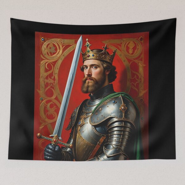 Item preview, Ornate portrait of  King Arthur of Camelot from the Arthurian Legends designed and sold by Vintage Designs +.