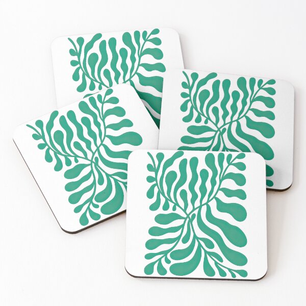 Item preview, Abstract Green Droplet Branches Modern Nature Design designed and sold by ArtfulWeave.