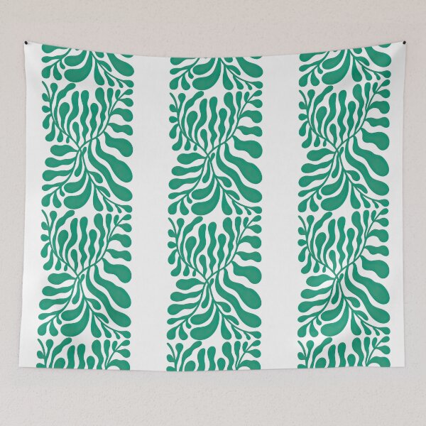 Item preview, Abstract Green Droplet Branches Modern Nature Design designed and sold by ArtfulWeave.