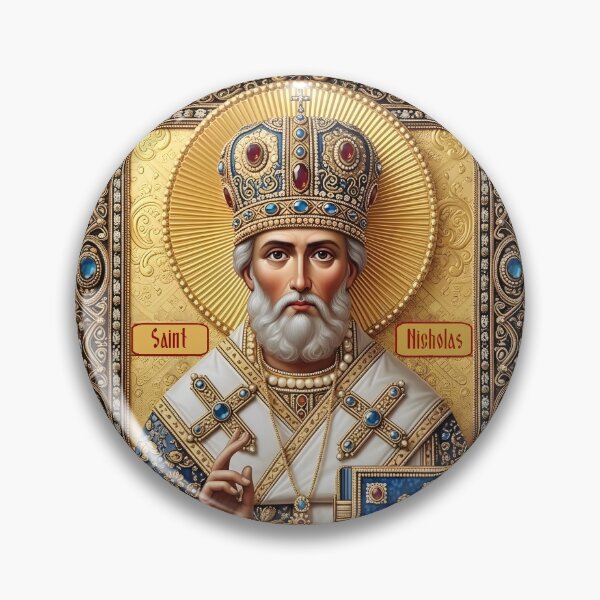 Item preview, Saint Nicholas the Wonderworker, sticker, poster, postcard, greeting card designed and sold by orthodox-icon.