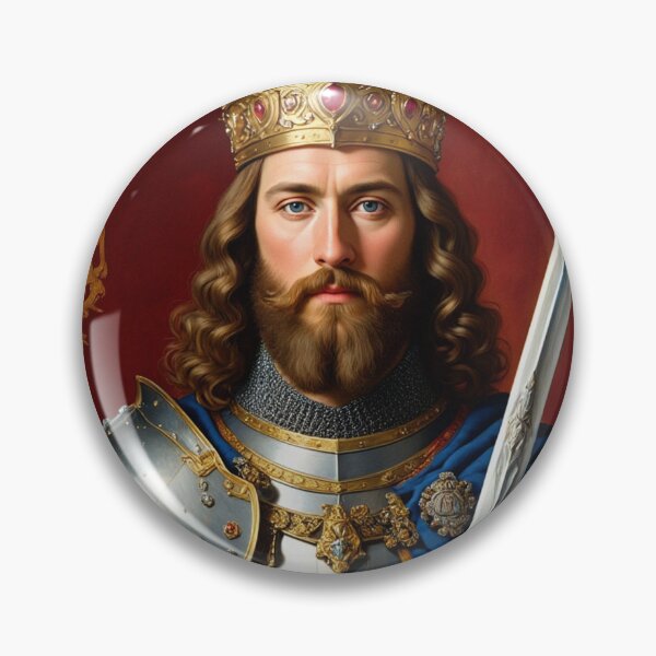 Item preview, Ornate portrait of  King Arthur of Camelot from the Arthurian Legends designed and sold by Vintage Designs +.