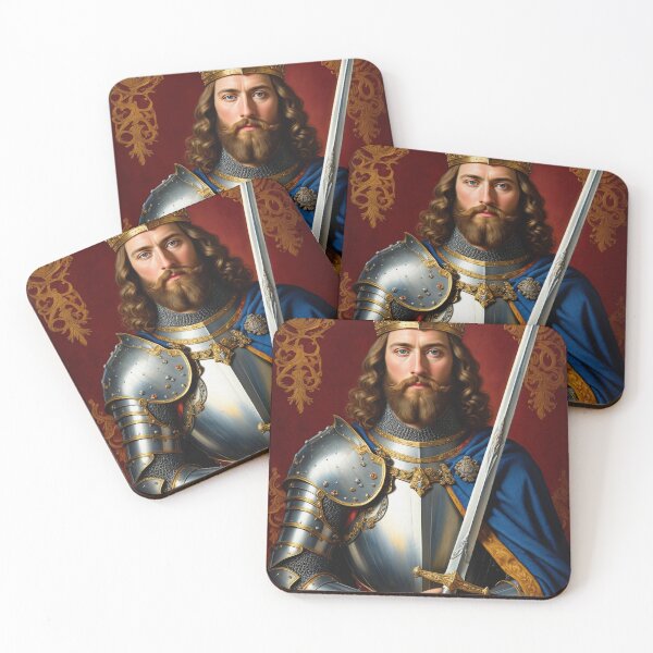 Item preview, Ornate portrait of  King Arthur of Camelot from the Arthurian Legends designed and sold by Vintage Designs +.