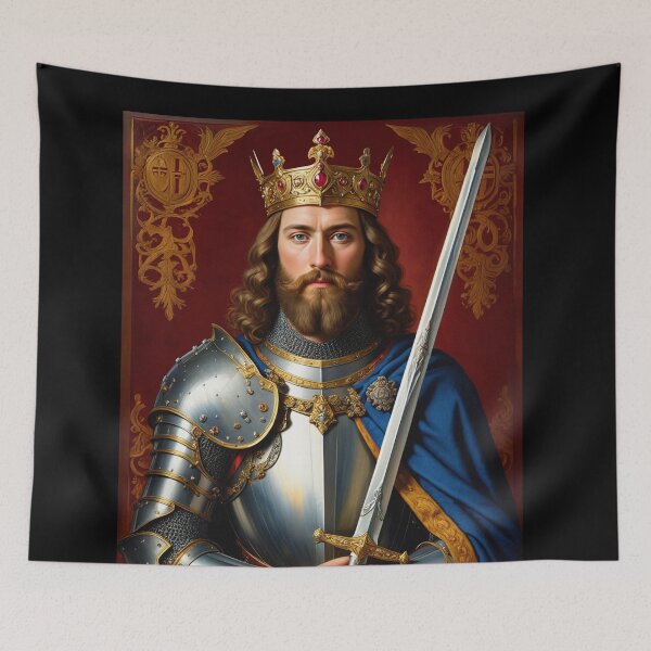 Item preview, Ornate portrait of  King Arthur of Camelot from the Arthurian Legends designed and sold by Vintage Designs +.