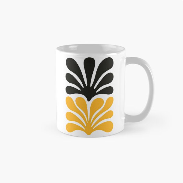 Item preview, Minimalist Dual Color Botanical Shapes Black and Yellow designed and sold by ArtfulWeave.