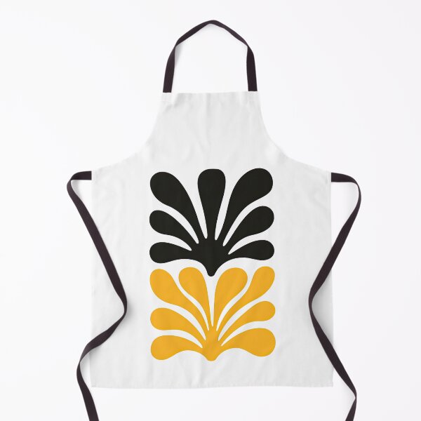 Item preview, Minimalist Dual Color Botanical Shapes Black and Yellow designed and sold by ArtfulWeave.