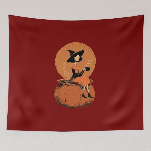 Item preview, Witch with Pumpkin Spice Latte – Halloween Autumn Design designed and sold by Meiersbeste.