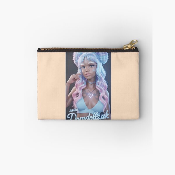 Item preview, Kawaii Babe with Blue Pink Hair  Heart Necklace designed and sold by James Khan.