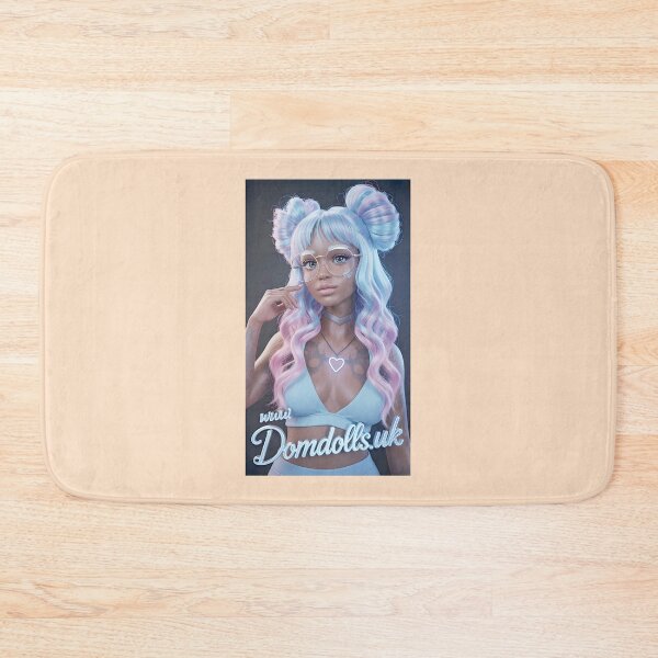 Item preview, Kawaii Babe with Blue Pink Hair  Heart Necklace designed and sold by James Khan.