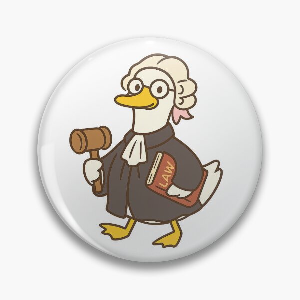Item preview, Funny Cute Judge Duck Cartoon with Glasses Wig Robe Gavel and Law Book designed and sold by MujernDesignArt.