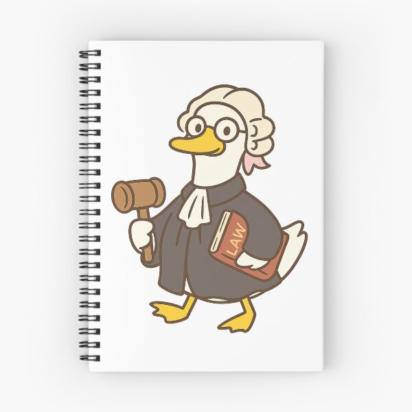 Item preview, Funny Cute Judge Duck Cartoon with Glasses Wig Robe Gavel and Law Book designed and sold by MujernDesignArt.