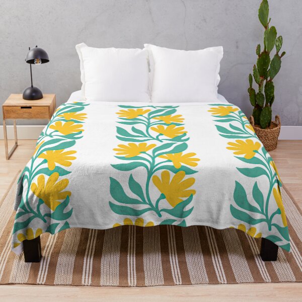 Item preview, Yellow Flower Cluster with Green Leaves Abstract Botanical designed and sold by ArtfulWeave.