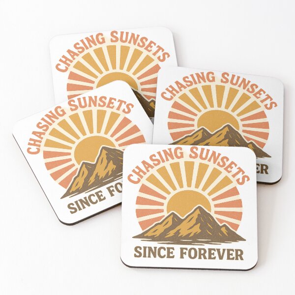 Item preview, Chasing Sunsets Since Forever – Retro Mountain Sunset T-Shirt designed and sold by MerchbvyTodd.