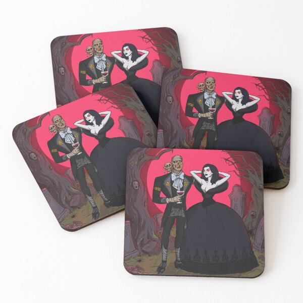 Item preview, Fancy dapper Undead Mummy man and Vampire girl cool horror art designed and sold by Vintage Designs +.