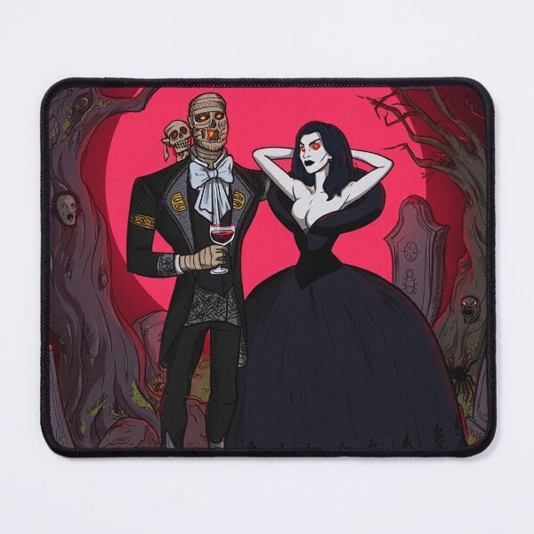 Item preview, Fancy dapper Undead Mummy man and Vampire girl cool horror art designed and sold by Vintage Designs +.
