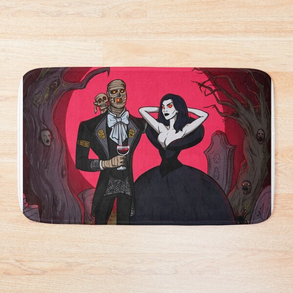 Item preview, Fancy dapper Undead Mummy man and Vampire girl cool horror art designed and sold by Vintage Designs +.
