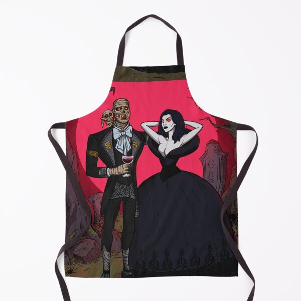 Item preview, Fancy dapper Undead Mummy man and Vampire girl cool horror art designed and sold by Vintage Designs +.