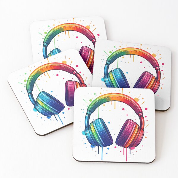Item preview, Colorful Headphones Graffiti Style Music Art designed and sold by ArtfulWeave.