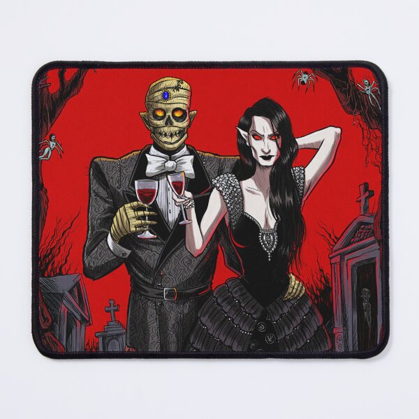 Item preview, Fancy dapper Undead Mummy man and Vampire girl cool horror art designed and sold by Vintage Designs +.