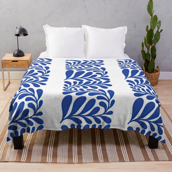 Item preview, Blue Abstract Leaf Branch Pattern Modern Botanical Art designed and sold by ArtfulWeave.