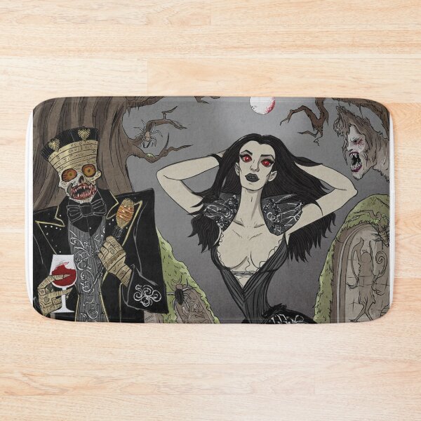 Item preview, Fancy dapper Undead Mummy man and Vampire girl cool horror art designed and sold by Vintage Designs +.