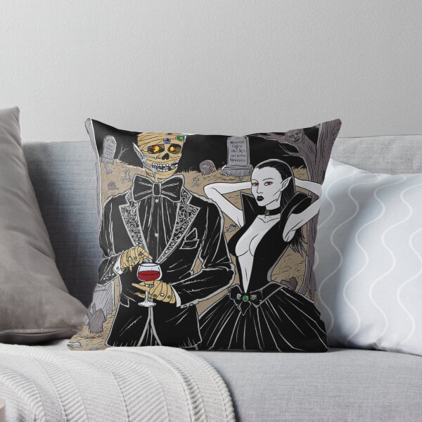 Item preview, Fancy dapper Undead Mummy man and Vampire girl cool horror art designed and sold by Vintage Designs +.