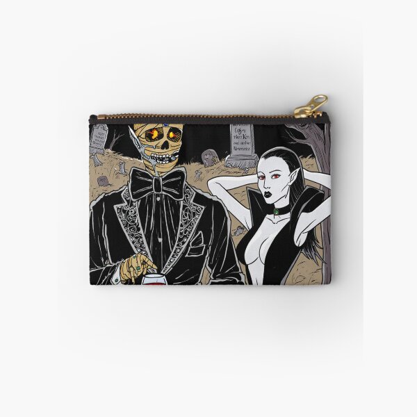 Item preview, Fancy dapper Undead Mummy man and Vampire girl cool horror art designed and sold by Vintage Designs +.