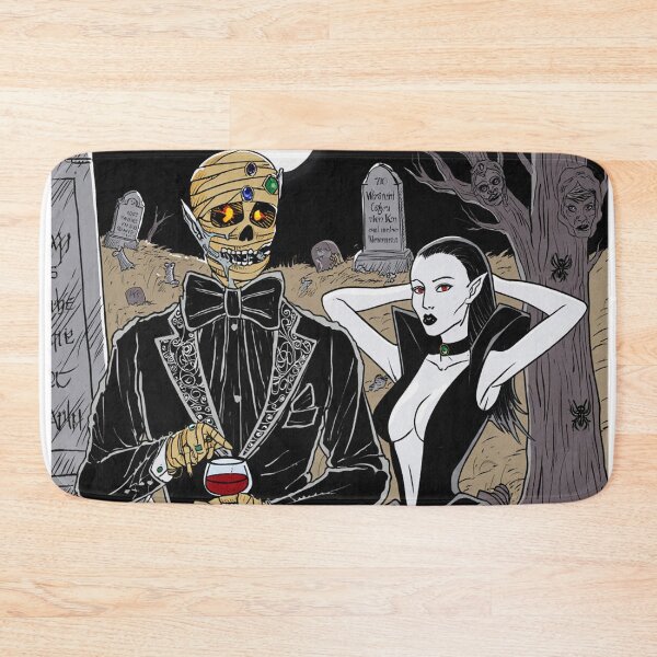 Item preview, Fancy dapper Undead Mummy man and Vampire girl cool horror art designed and sold by Vintage Designs +.