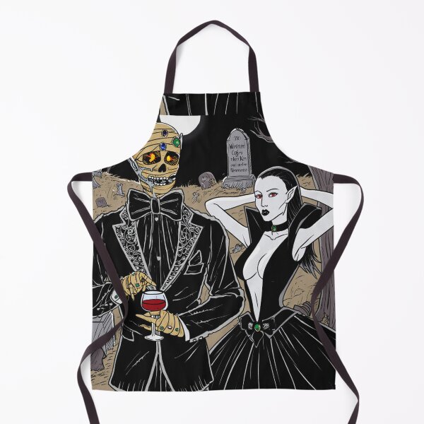 Item preview, Fancy dapper Undead Mummy man and Vampire girl cool horror art designed and sold by Vintage Designs +.
