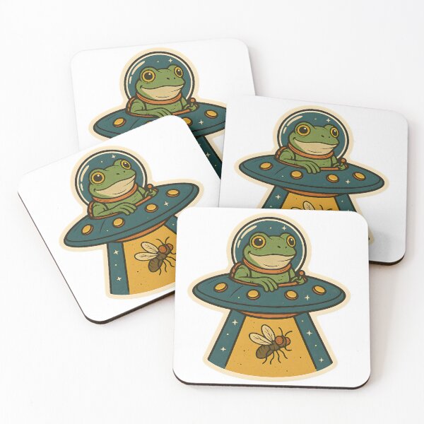 Item preview, Frog Astronaut UFO Sticker – Retro Space Abduction Design designed and sold by Papurica.