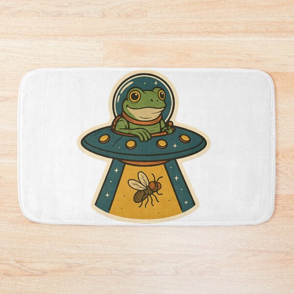 Item preview, Frog Astronaut UFO Sticker – Retro Space Abduction Design designed and sold by Papurica.