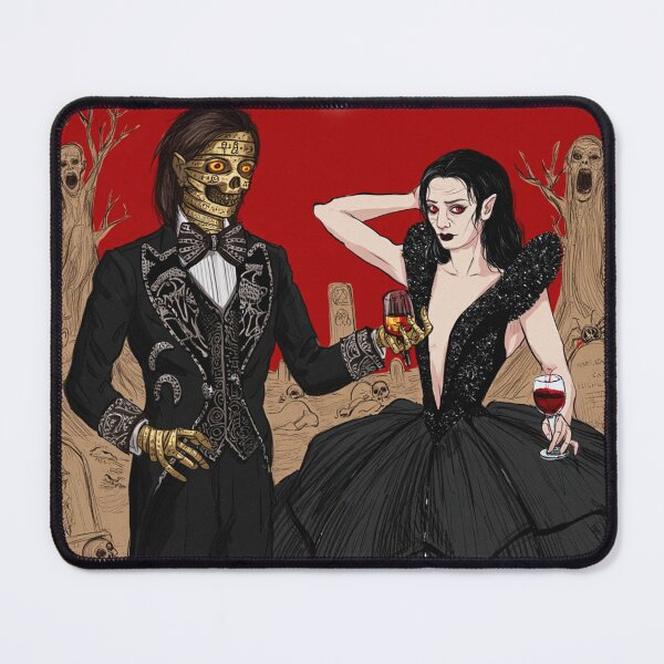 Item preview, Fancy dapper Undead Mummy man and Vampire girl cool horror art designed and sold by Vintage Designs +.