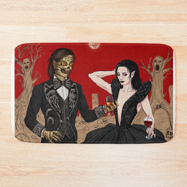 Item preview, Fancy dapper Undead Mummy man and Vampire girl cool horror art designed and sold by Vintage Designs +.