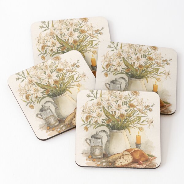 Item preview, Lily Table – Cottagecore Farmhouse Still Life designed and sold by Deezyned.