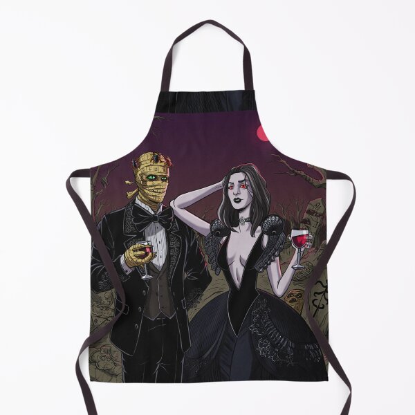Item preview, Fancy dapper Undead Mummy man and Vampire girl cool horror art designed and sold by Vintage Designs +.
