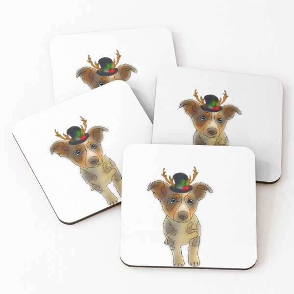 Item preview, Cute Puppy Wearing Christmas Reindeer Hat - animalzinhats  designed and sold by Ashley’sAnimalz.