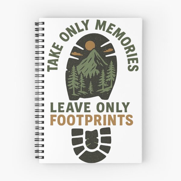 Item preview, Take Only Memories Leave Only Footprints – Eco Hiking & Camping T-Shirt designed and sold by MerchbvyTodd.