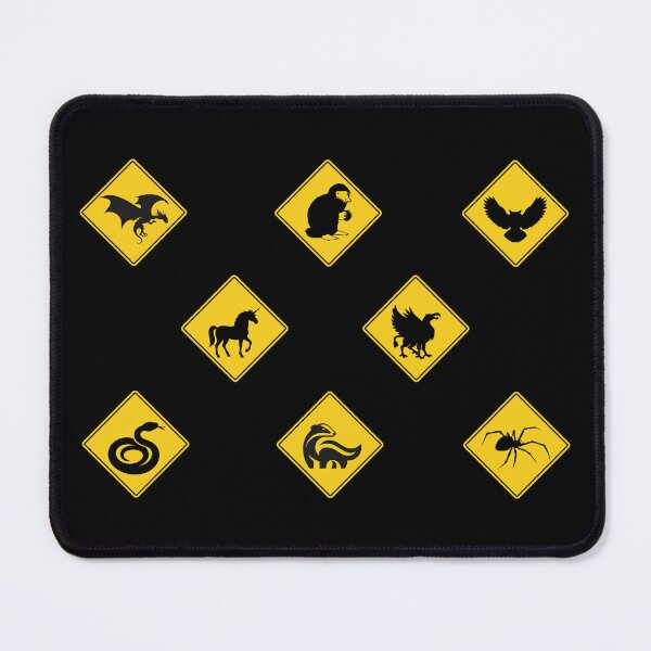 Item preview, Magical beasts road crossing sign - Dragon and Friends designed and sold by YonderAndBeyond.