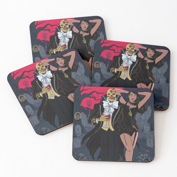 Item preview,  Fancy dapper Undead Mummy man and Vampire girl cool horror art designed and sold by Vintage Designs +.