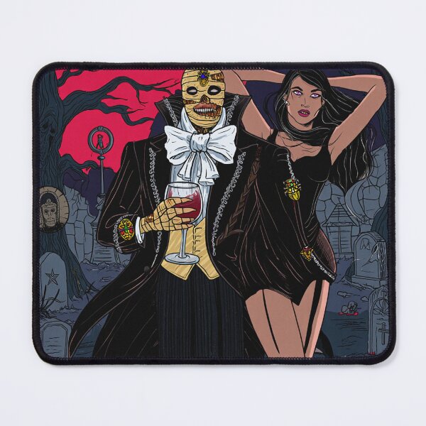 Item preview,  Fancy dapper Undead Mummy man and Vampire girl cool horror art designed and sold by Vintage Designs +.