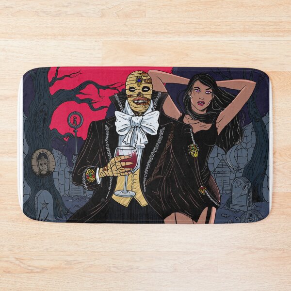 Item preview,  Fancy dapper Undead Mummy man and Vampire girl cool horror art designed and sold by Vintage Designs +.