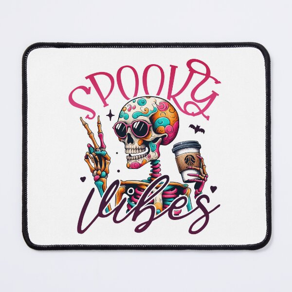 Item preview, Spooky Vibes Retro Halloween Coffee Skeleton designed and sold by soulfullyloving.
