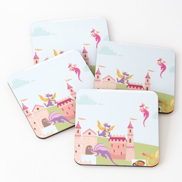 Item preview, Fair and Pink Dragons Feasting at a Scary Castle” designed and sold by Jacsss2.
