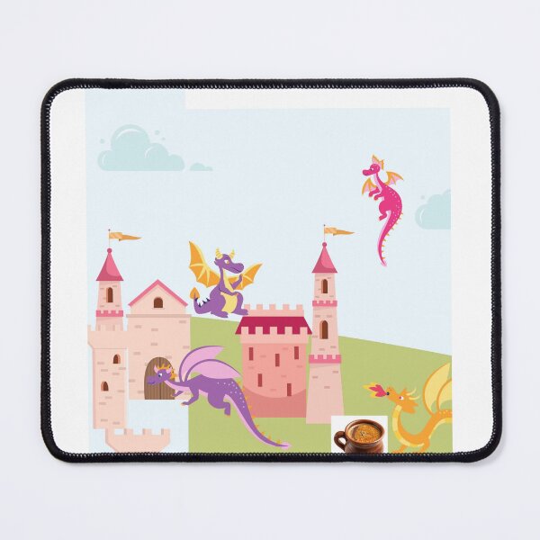 Item preview, Fair and Pink Dragons Feasting at a Scary Castle” designed and sold by Jacsss2.