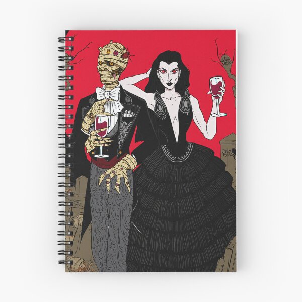 Item preview, Fancy dapper Undead Mummy man and Vampire girl cool horror art designed and sold by Vintage Designs +.