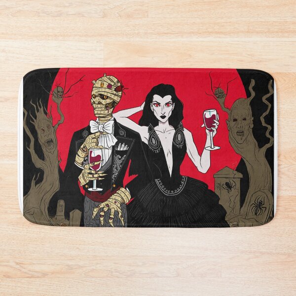 Item preview, Fancy dapper Undead Mummy man and Vampire girl cool horror art designed and sold by Vintage Designs +.