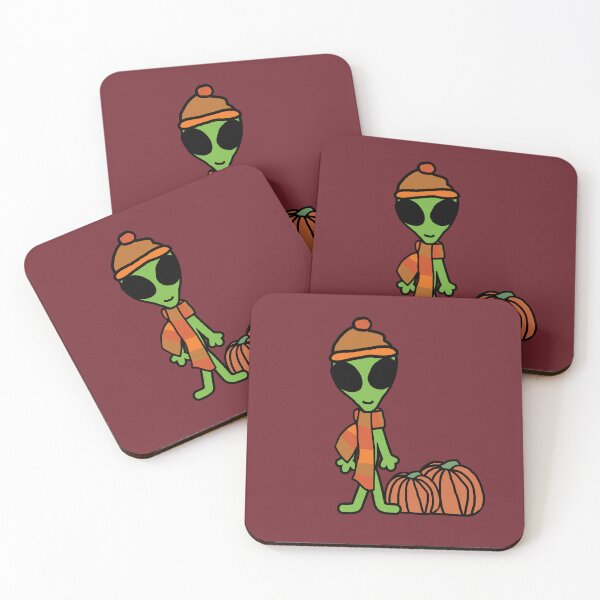 Item preview, Fall Season Sci Fi Cute Alien Scarf Hat Pumpkin designed and sold by ellenhenry.